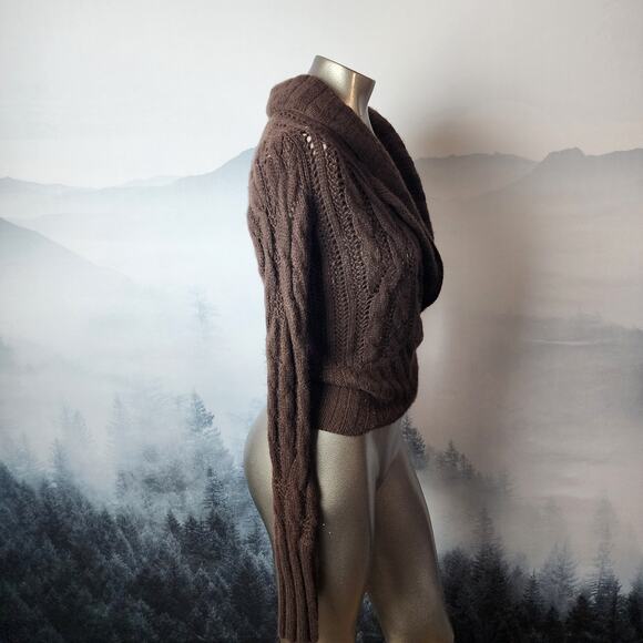 Autumn Cashmere 100% Pure Cashmere Chocolate Brown Knit Cardigan | Women's XS - Picture 5 of 12